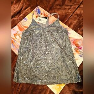 Silver Sequin Women's Top